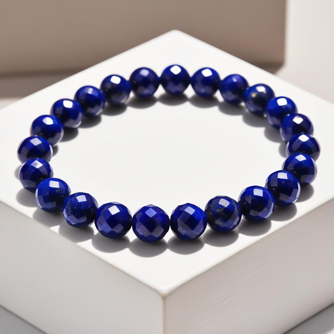 Top Quality Luxury Lapis Lazuli Faceted 8mm Bracelet