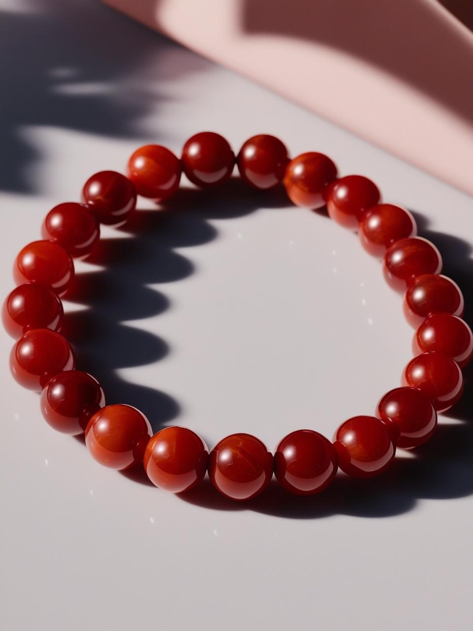 Carnelian 8mm Beaded Bracelet