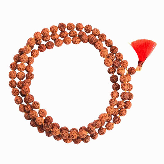 5 Mukhi Rudraksha Mala – 108 Beads | Spiritual Beaded Mala for Meditation, Mantra Chanting & Daily Protection | Hand-Knotted