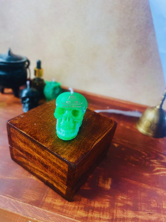 Green Skull Candle