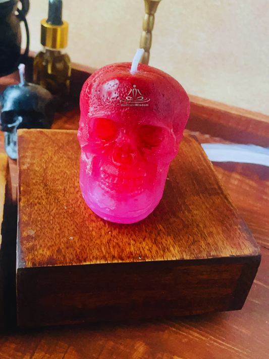 Red Skull Candle