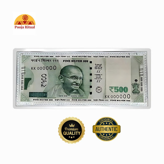 500 Rupee Silver Currency Note, 999 Grade Silver, Dhanteras