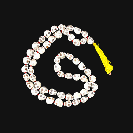 Kali Mala – 108 Skull Beads Necklace for Goddess Kali Worship & Protection