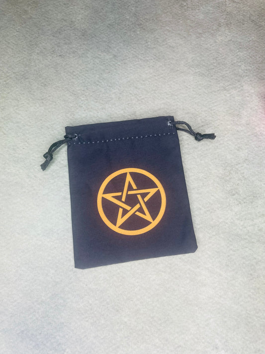 Pentacle draw string pouch for elemental wicca