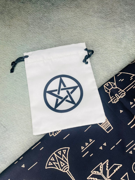 Pentacle Symbol Drawstring Pouch WICCA, Pegan, ritual