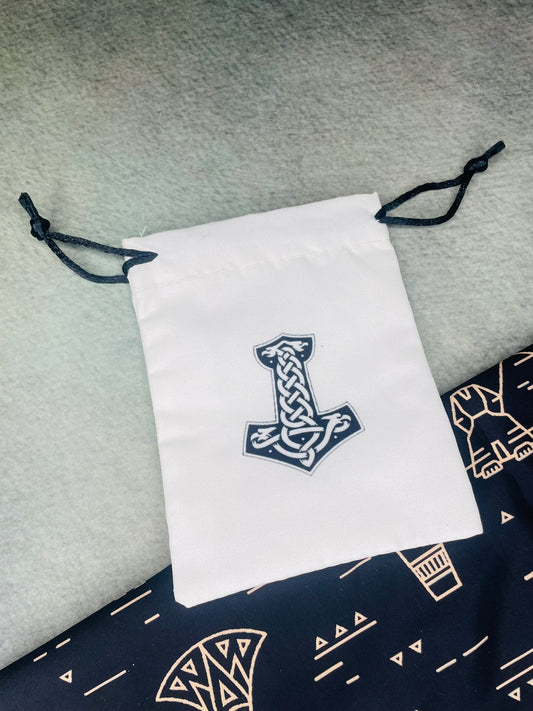 Mjölnir or Hammer of Thor Drawstring Pouch