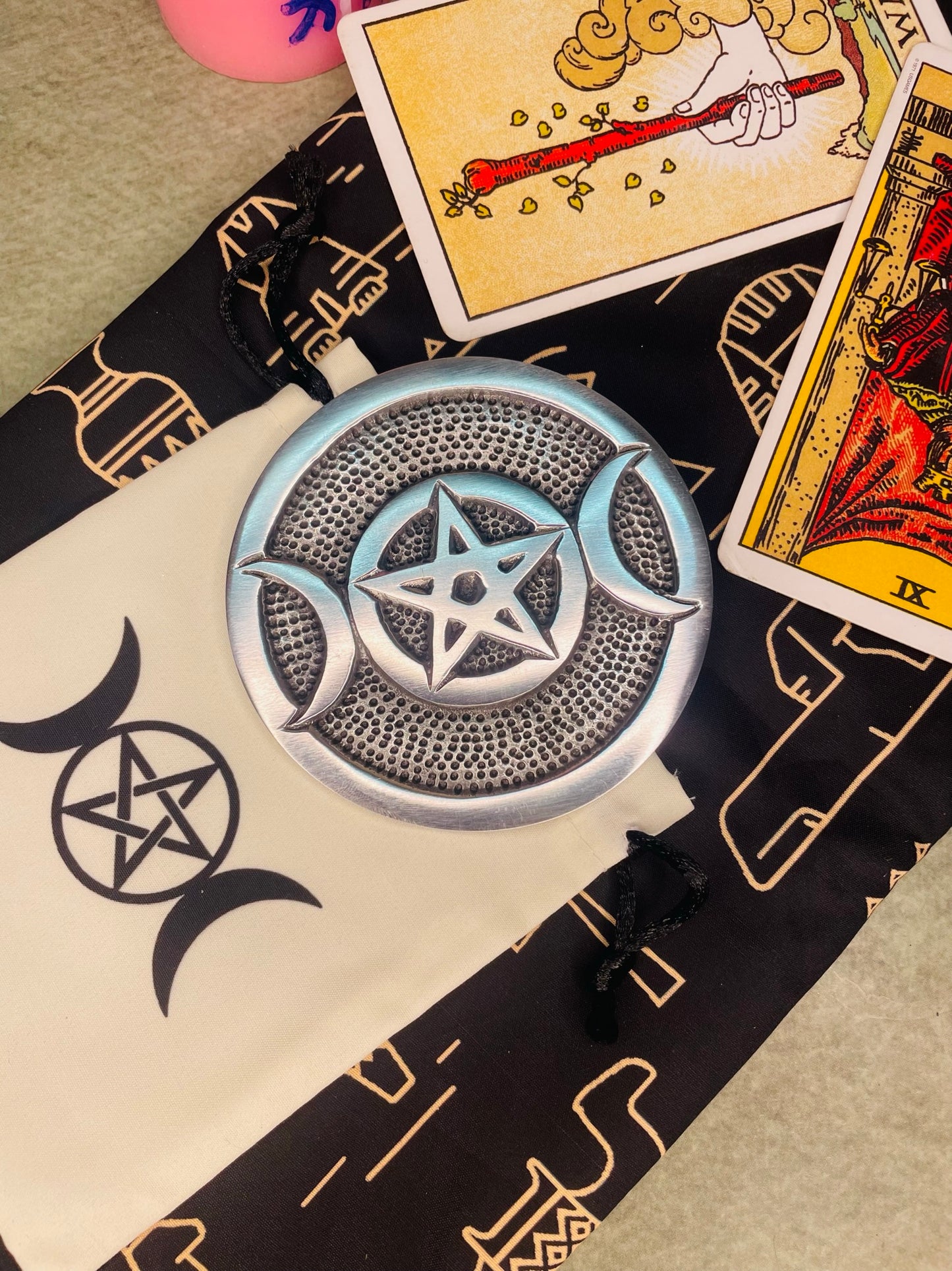 Triple Moon Goddess Small Tile Altar