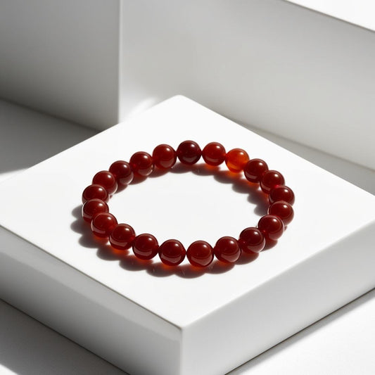 Carnelian 8mm Beaded Bracelet