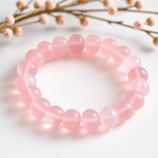 8mm Rose Quartz Bead Bracelet – Elegance and Serenity