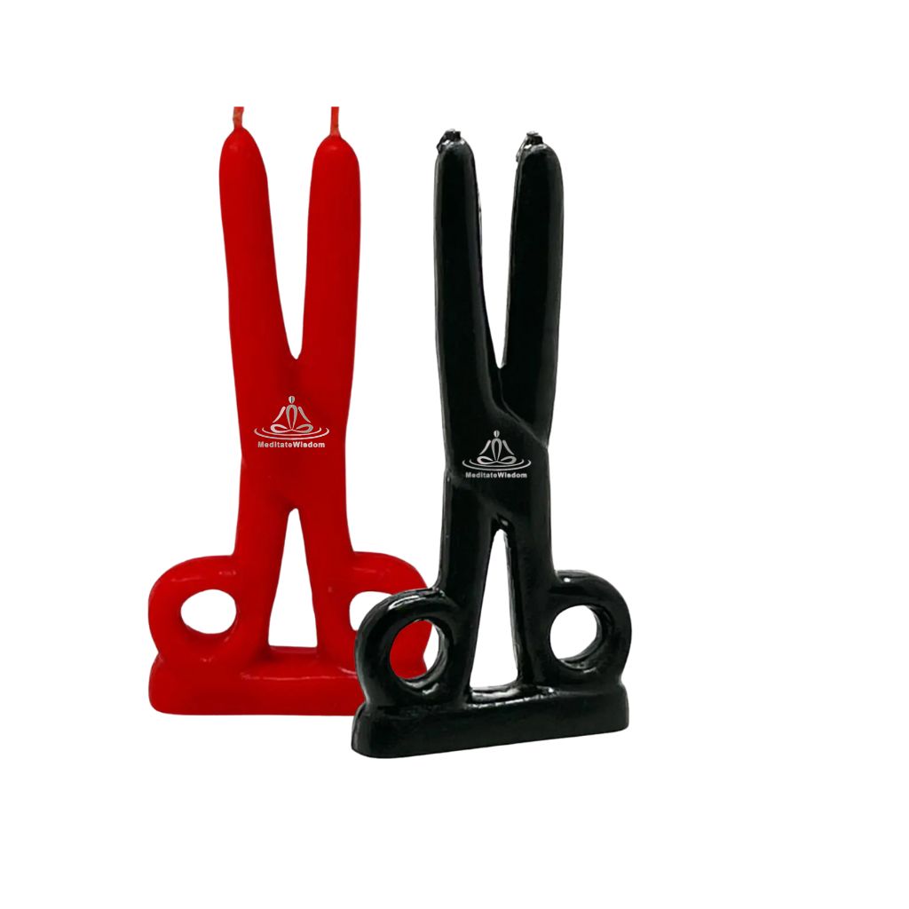 Scissor Shaped Candle PACK OF 2– Cord Cutting Ritual