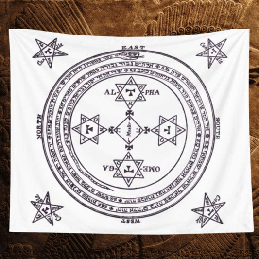 The Magical Circle of Solomon (Black on White) Mat