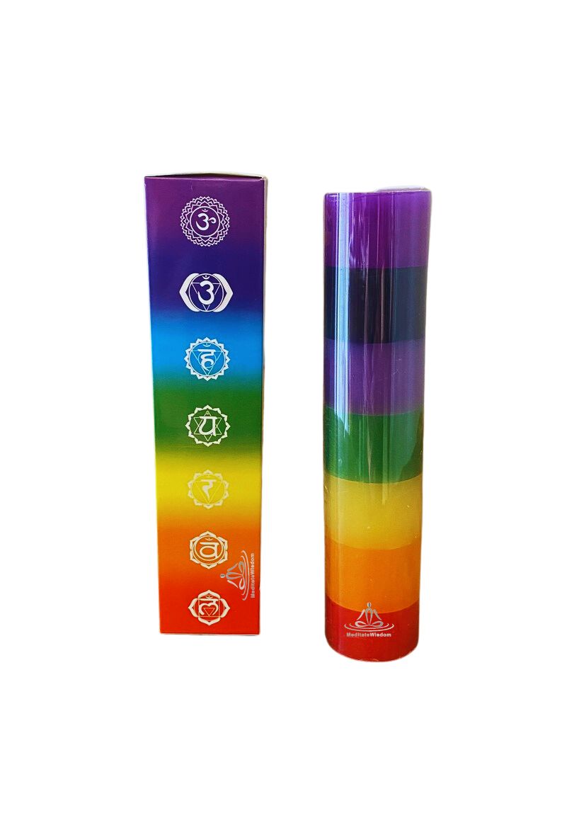 7 Chakra Candle Pillar