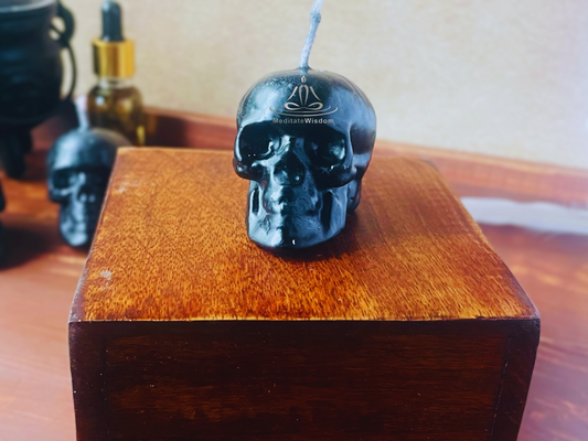 Black Skull Candle