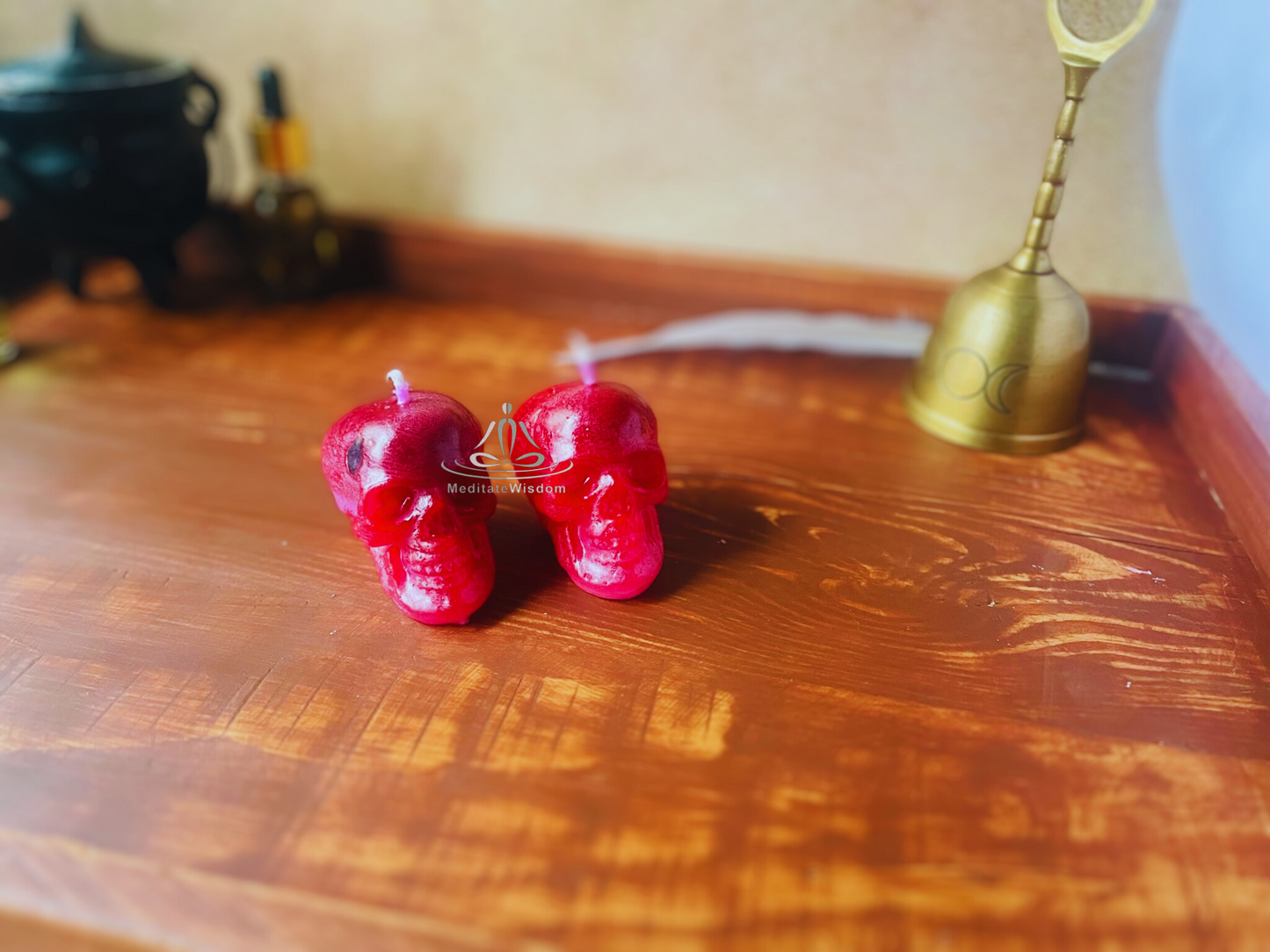 Red Skull Candle