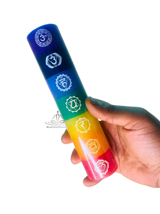 7 Chakra Candle Pillar