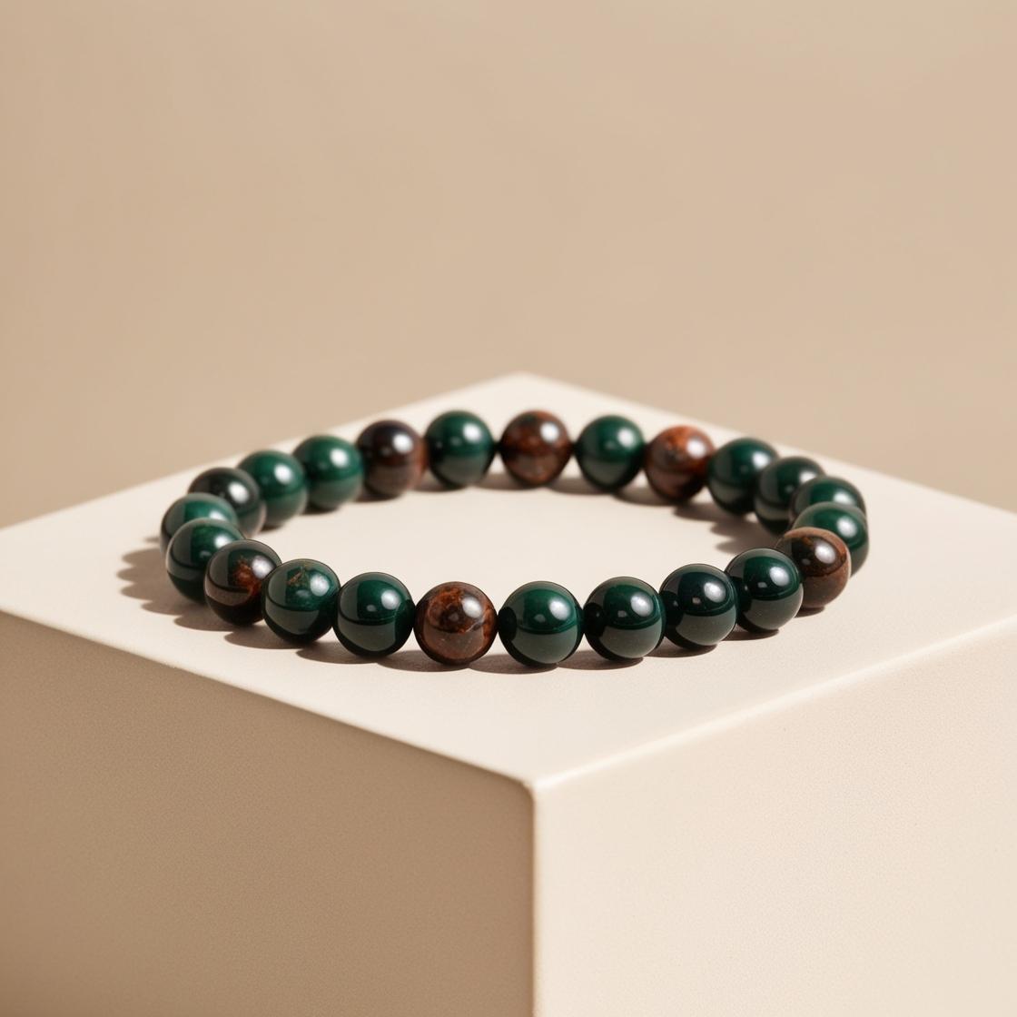 Bloodstone 8mm Beaded Bracelet