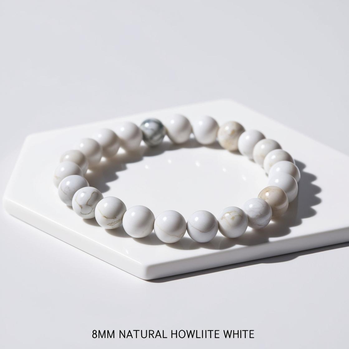 Howlite 8mm Beaded Bracelet