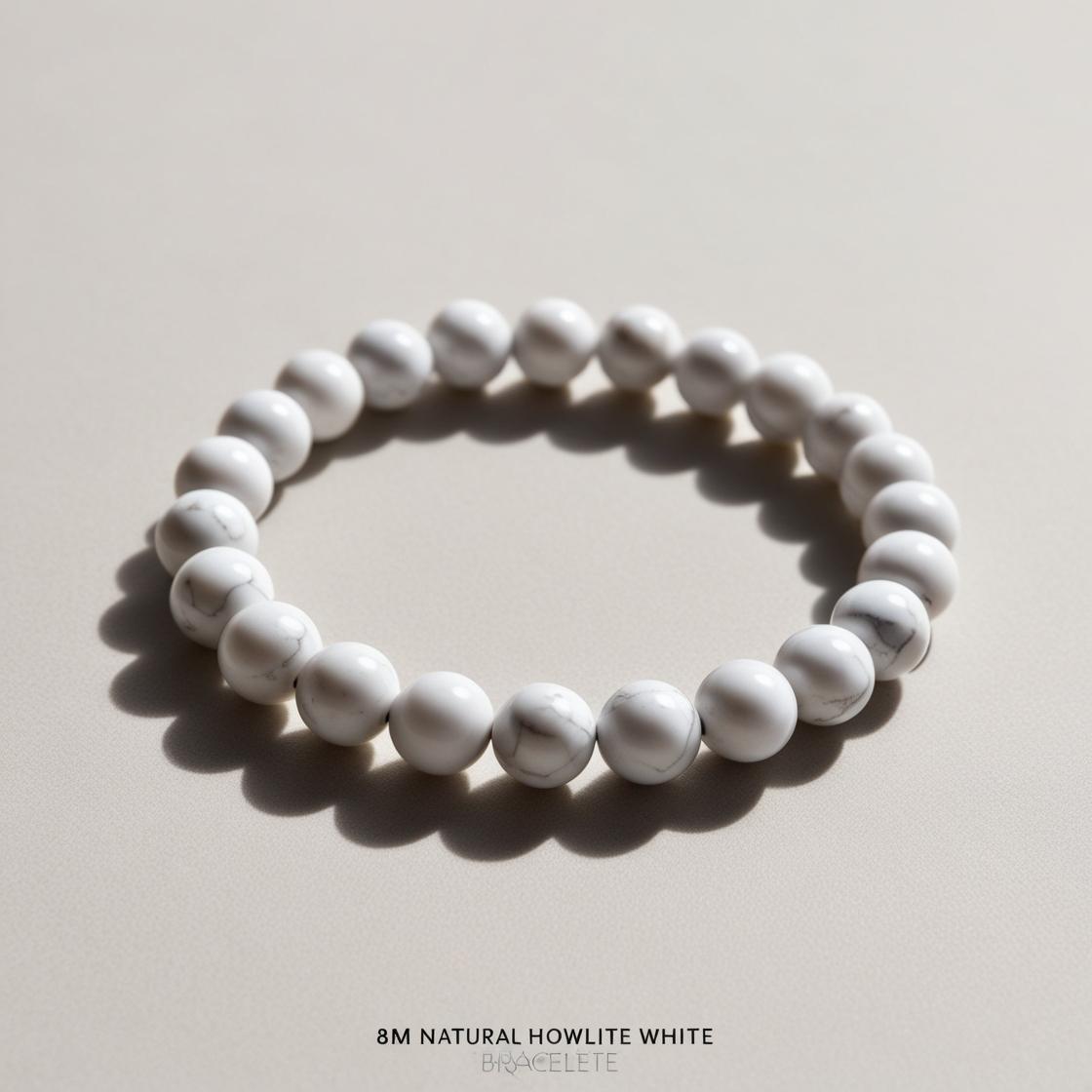 Howlite 8mm Beaded Bracelet