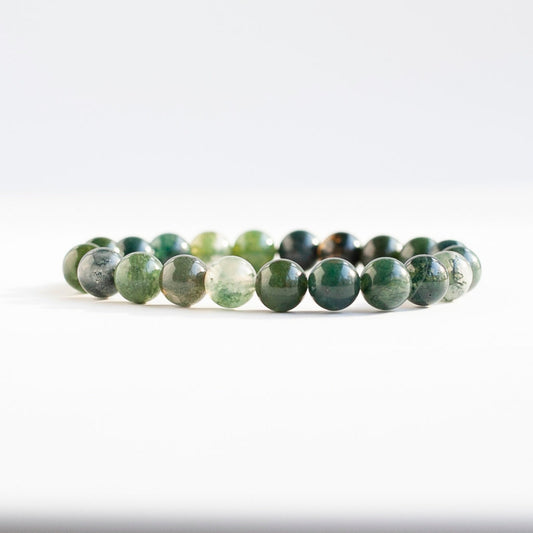 Moss Agate Bracelet – 8mm Beads