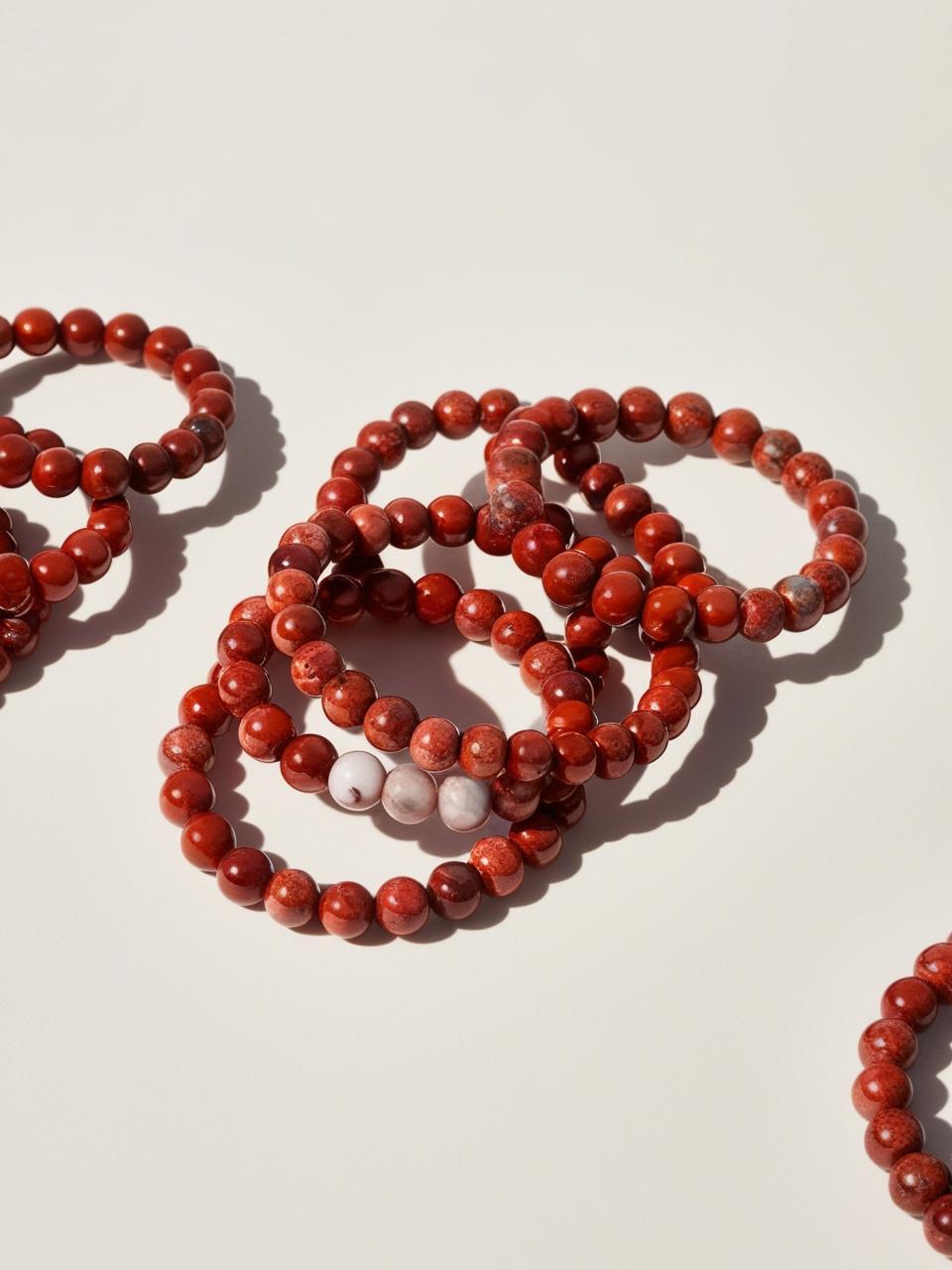 Red Jasper 8mm Beaded Bracelet