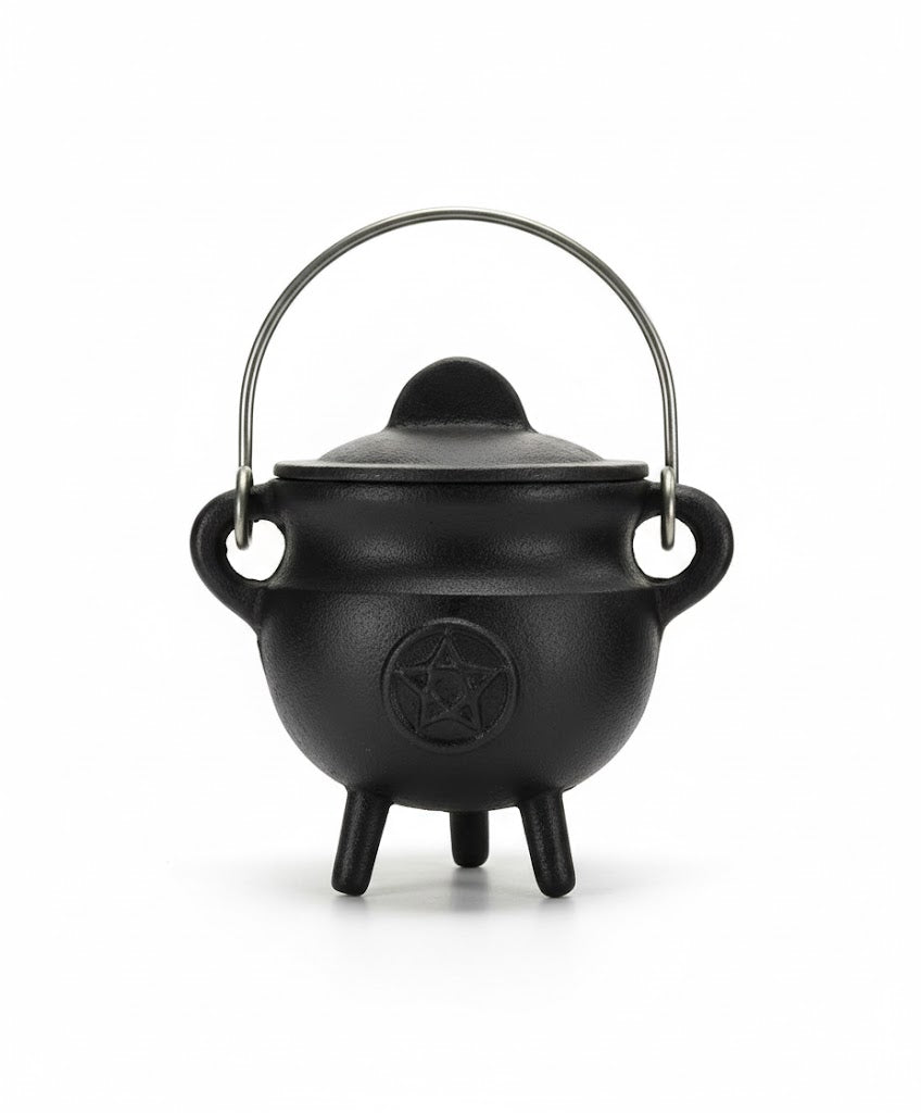 Carved Cast Iron small Cauldron